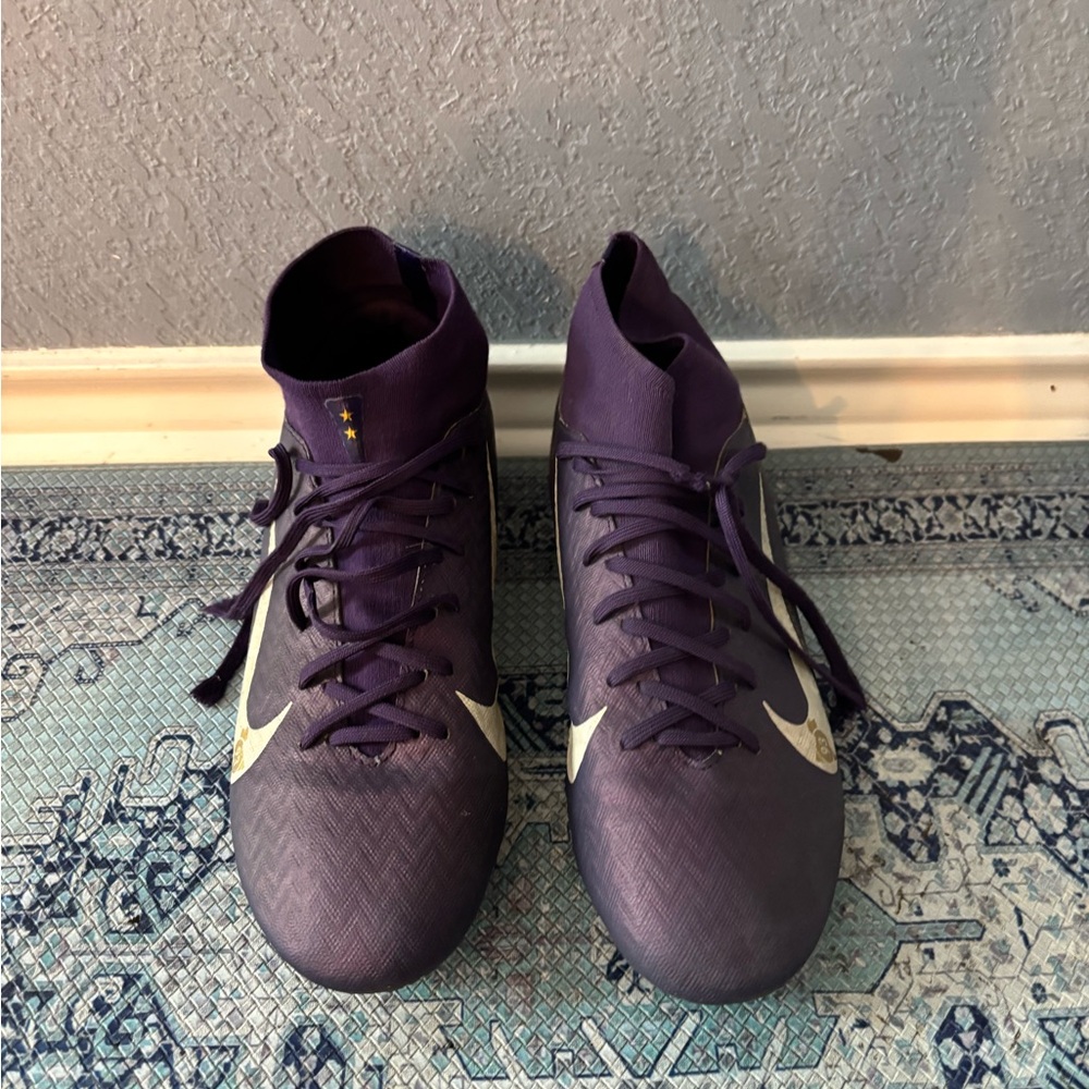 Nike Kids Purple Soccer Sneakers with White Swoosh